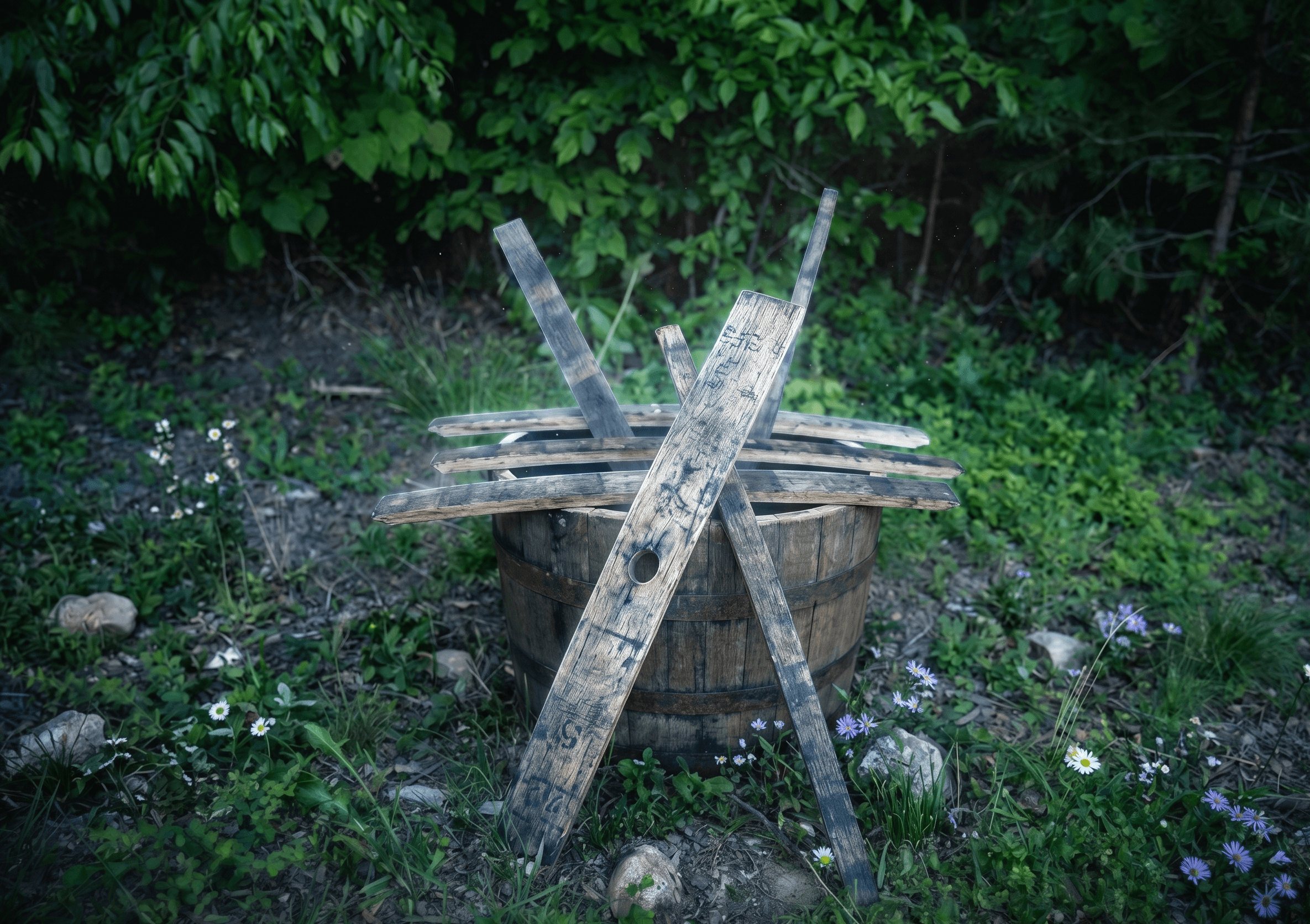 Bourbon barrel staves for sale — reclaimed solid oak staves for benches, chairs, and crafts